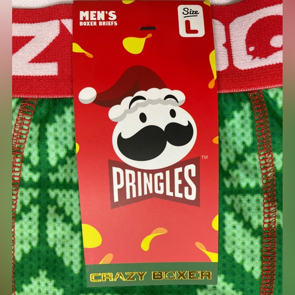 Crazy Boxer Pringles Santa Logo Men’s Boxer Briefs Size L - Picture 6 of 7